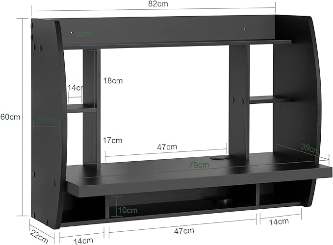 Haotian Home Office Table Desk Workstation Computer Desk with Storage Shelves, Trestle Desk, Black FWT18-SCH - LeafyLoom