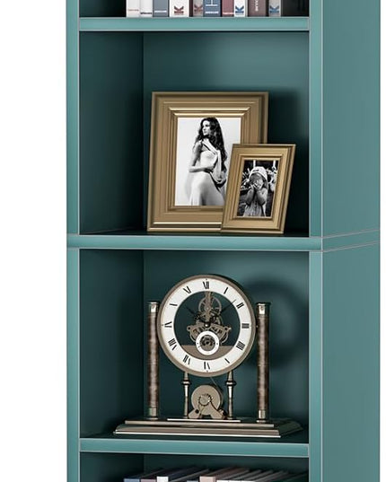70.9 Inch Tall Narrow Bookcase, Corner Bookshelf 6 Tier Cube Display Shelf Storage Organizer for Small Space, Blue - LeafyLoom