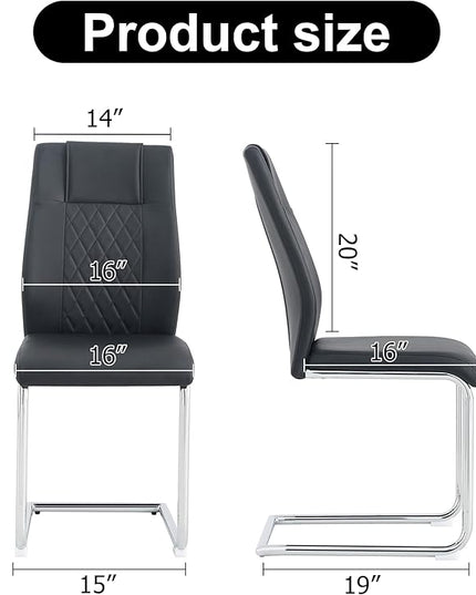 NicBex Haerin-SD-00312-LWJ Dining Chairs, 16"x19"x38", Black and Silver - LeafyLoom