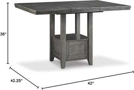 Signature Design by Ashley Hallanden Modern Farmhouse Counter Height Dining Room Extension Table, Dark Gray - LeafyLoom