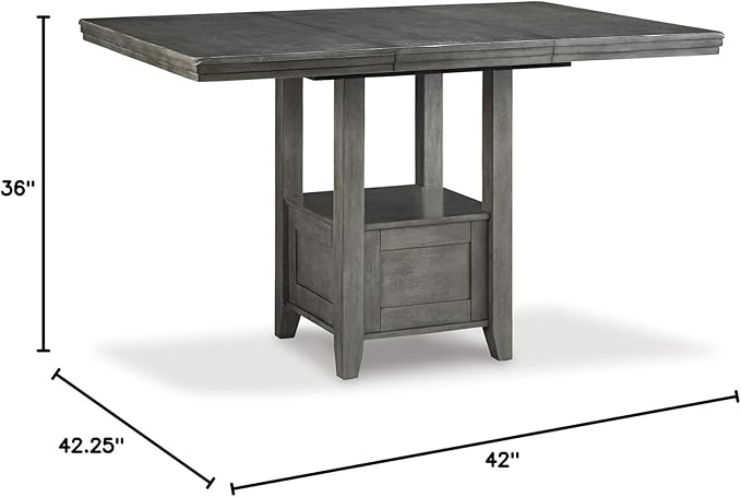 Signature Design by Ashley Hallanden Modern Farmhouse Counter Height Dining Room Extension Table, Dark Gray - LeafyLoom