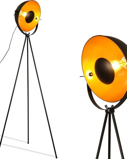 COSYLUX Industrial Tripod Floor Lamp for Living Room, Modern Satellite Tall Standing Lamps for Bedrooms Black Gold (No Bulbs) - LeafyLoom
