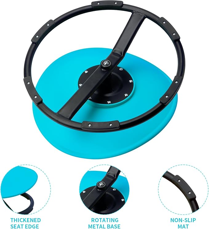 Swivel Sensory Spinning, Autism Children's Chair, Boost Balance in Kids,Non-Slip, Blue - LeafyLoom