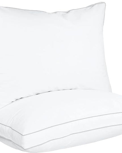 Utopia Bedding Bed Pillows for Sleeping Queen Size (White), Set of 2, Cooling Hotel Quality, Gusseted Pillow for Back, Stomach or Side Sleepers - LeafyLoom
