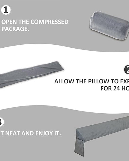 Wedge Pillow for Headboard - Queen Size Bed Wedge Pillow Headboard, Bed Wedge Gap Filler, Pillow Wedge for Headboard Gap - Fill The Gap (0-8") Between Headboard and Mattress (60"x10"x6") - LeafyLoom