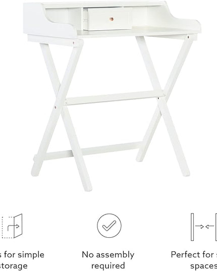 Linon Home Décor Mable White Folding Desk - LeafyLoom