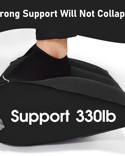 Portable Wedge Pillow for Sleeping - Inflatable Cushion Body Positioners Lightweight Wedge Pillow for Back Pain, Leg Elevation, Use in Bed, Travel, Camping, Fast Inflating Deflating(Black) - LeafyLoom