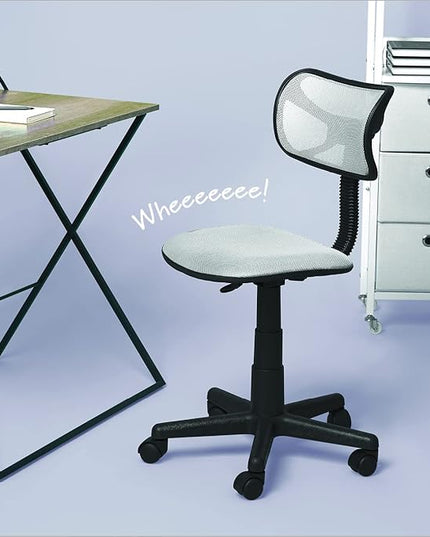 Swivel Mesh Desk Chair, 21D x 21W x 33H in, White - LeafyLoom