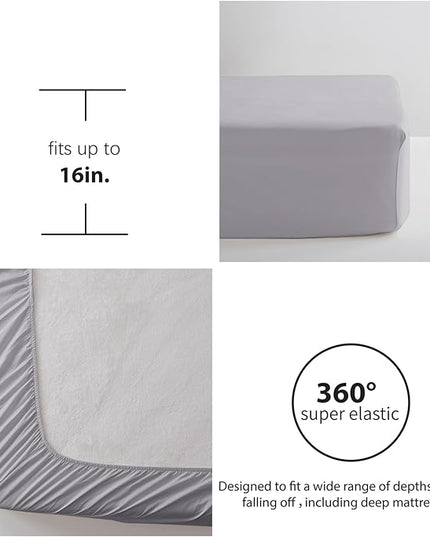 Anluoer King Comforter Set 7 Pieces, Grey Tufted Bed in a Bag with comforters and sheets, All Season Bedding Sets with 1 Comforter, 2 PillowShams, 2 Pillowcases, 1 Flat Sheet, 1 Fitted Sheet - LeafyLoom