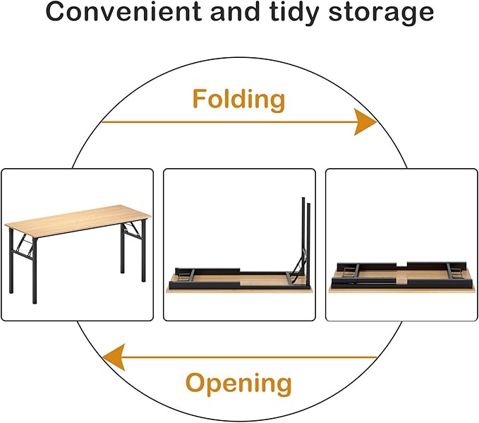 Need Home Office Desk - Large Computer Desk Sturdy Table Foldable Desk Gaming Computer Table No Assembly Required AC5BB 60 inch - LeafyLoom
