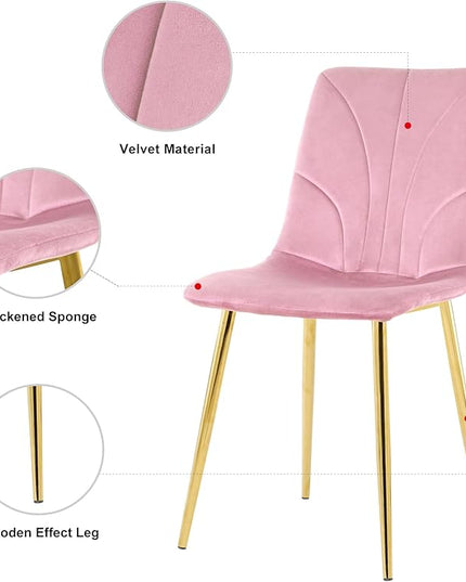 NicBex Haerin-SD-00367-LWJ Dining Chairs, 33.9"x18.1"x17.3", Pink - LeafyLoom