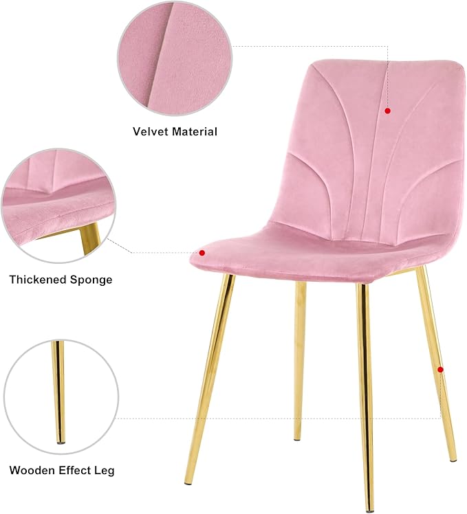 NicBex Haerin-SD-00367-LWJ Dining Chairs, 33.9"x18.1"x17.3", Pink - LeafyLoom