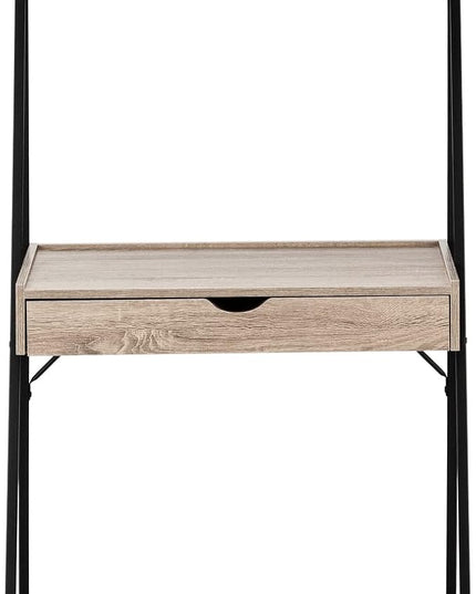 Monarch Specialties 7332 Computer Desk, Home Office, Laptop, Leaning, Storage Drawers, 32" L, Work, Metal, Laminate, Brown, Black, Contemporary, Modern Desk-32 L Dark Taupe, 31.5" L x 19" W x 61.25" H - LeafyLoom