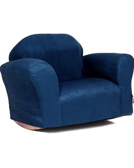Keet Roundy Rocking Kid's Chair, Navy Microsuede - LeafyLoom