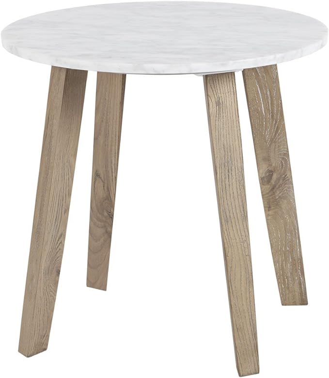 NicBex Coffee Table Wooden Coffee Table with Storage Round Center Tables with Strong Legs End Table for Living Room, Dining Room, Office, and Bedroom,20" W, White+Natural - LeafyLoom