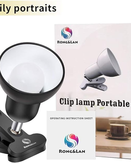 Sun-Rising Desk lamp,360° Rotation Clip on Lamp Portable Book Reading Light,Clamp on Desk/Table/Bunk Bed/Cupboard Home Lighting, (Seven Colors for Your Choice) White 2" - LeafyLoom