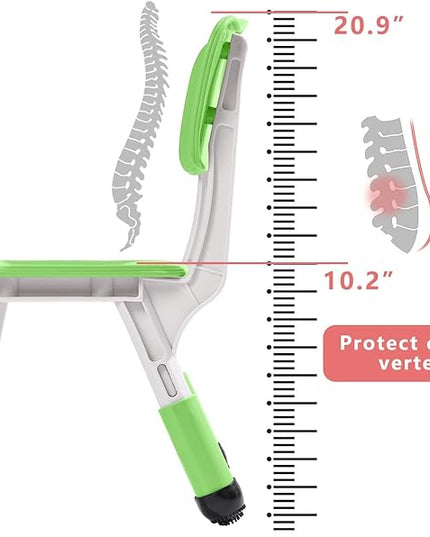 Adjustable Kid Chairs Indoor 3 Level Adjustable Suitable for Children Age 2-6. Maximum Load-Bearing 220LBS Suitable for Family Classroom and Nursery Child Seat Set (2-Pack-Green) - LeafyLoom