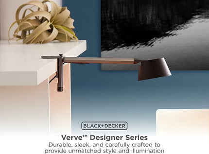 BLACK+DECKER Verve Designer LED Clamp Light, Fits Shelves, Cubicles & Headboards, True White LED + 16M RGB Colors - LeafyLoom