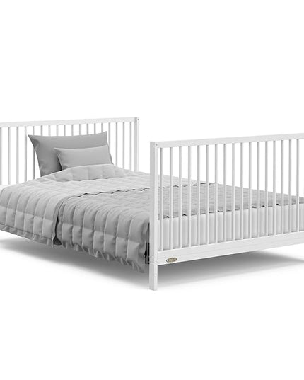 Graco Teddi 5-in-1 Convertible Crib with Drawer (White) – GREENGUARD Gold Certified, Crib with Drawer Combo, Full-Size Nursery Storage Drawer, Converts to Toddler Bed, Daybed and Full-Size Bed - LeafyLoom