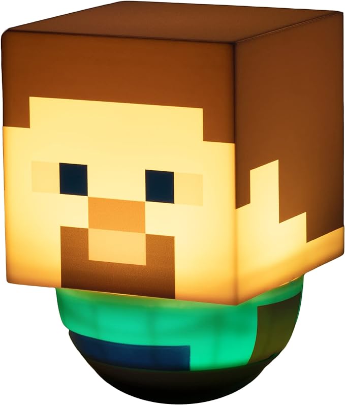 Paladone Steve Swaying Night Light for Kids | Officially Licensed Minecraft Bedroom Decor, Multicolour, one Size - LeafyLoom