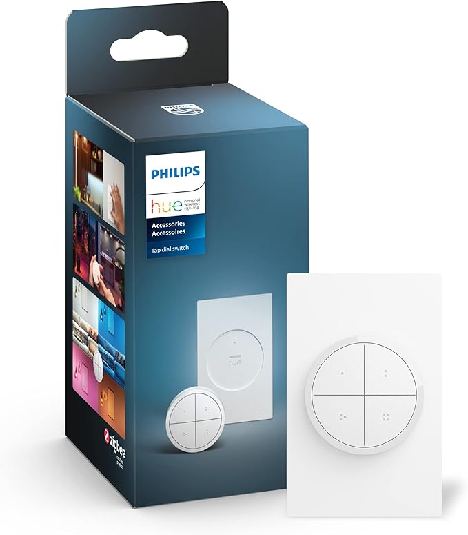 Philips Hue Wall Tap Dial Light Switch 1 Pack and Smart Dimmer Switch 1 Pack - Requires Hue Bridge - Control Hue Lights PhilipsHue