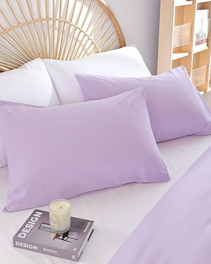 Lavender King Size Comforter Set 3 Piece Soft Microfiber Purple Comforters Set for Women and Girls Purple Lightweight Alternative Comforter for All Season (1 Comforter, 2 Pillowcases) - LeafyLoom