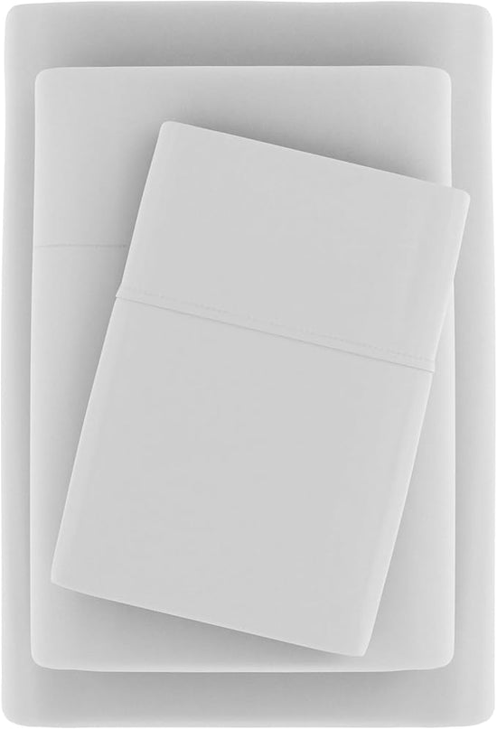 Linen Market Bed Sheets for Queen Size Bed (Light Gray) - Sleep Better Than Ever with These Soft and Cooling Queen Sheets - Deep Pocket Fits 16" Thick Beds - 4 Piece Queen Sheet Set - LeafyLoom