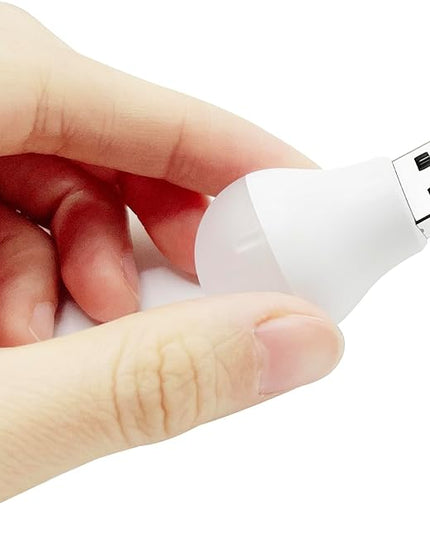 USB Plug Lamp, Mini Bulb Shape Night Light, Flexible LED Ambient Light, Emergency Lighting, Compact, Eye Protection Reading Light Small Round Light (8 Pack,Warm White) - LeafyLoom