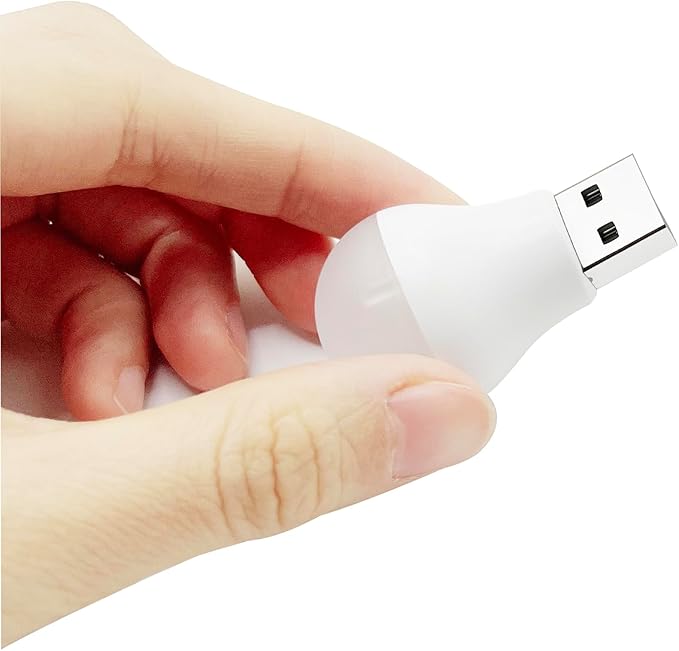 USB Plug Lamp, Mini Bulb Shape Night Light, Flexible LED Ambient Light, Emergency Lighting, Compact, Eye Protection Reading Light Small Round Light (8 Pack,Warm White) - LeafyLoom