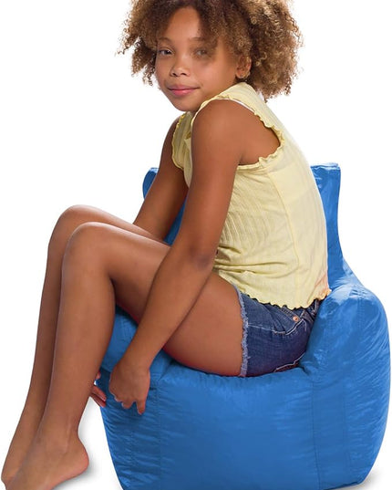 Posh Creations Bean Bag Structured Seat for Toddlers and Kids, Comfy Chair for Children, Pasadena, Royal Blue - LeafyLoom
