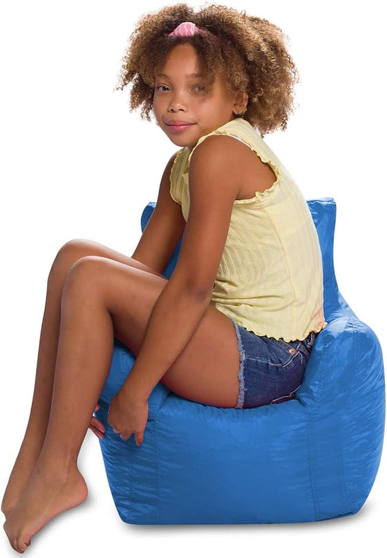Posh Creations Bean Bag Structured Seat for Toddlers and Kids, Comfy Chair for Children, Pasadena, Royal Blue - LeafyLoom