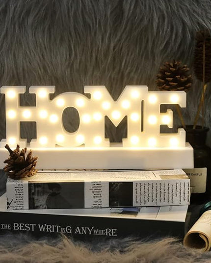 GUOCHENG Home Letter Decor Light LED Alphabet Marquee Light Sign Home Decorative Mood Table Lamps for Bedroom Children Kids Room Nursery Everyday Indoor Motif Decor - LeafyLoom