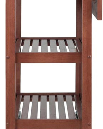 Winsome 94734 Jonathan 2 Drawer Rolling Kitchen Cart in Walnut - LeafyLoom