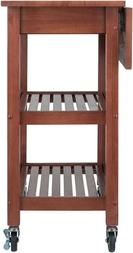 Winsome 94734 Jonathan 2 Drawer Rolling Kitchen Cart in Walnut - LeafyLoom