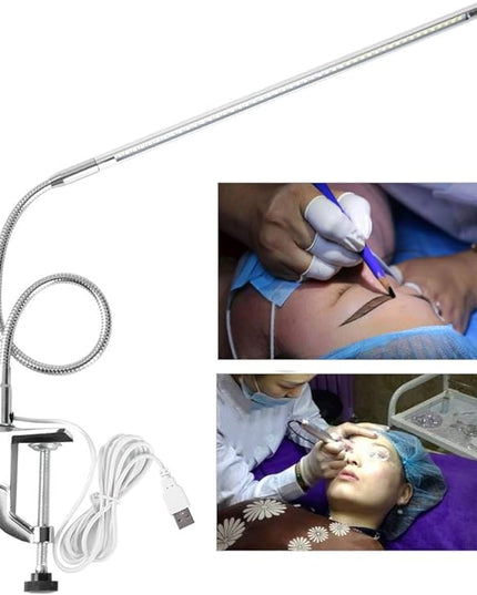 Desk Lamp with Clamp,Desk Lamp Clip on Lamp,LED Eye-Caring Desk Lamp with USB Rechargeable Reading Lights,Task Table Lamps,Foldable Bed Lamp,360° Swivel Desk Lamp for Manicure,Reading,Tattoo Light - LeafyLoom