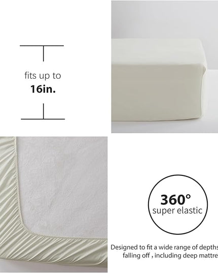 Anluoer Twin Comforter Set, Oatmeal Tufted Bed in a Bag 5 Pieces with comforters and sheets, All Season Bedding Sets with 1 Comforter, 1 PillowShams, 1 Pillowcases, 1 Flat Sheet, 1 Fitted Sheet - LeafyLoom