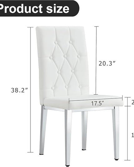 NicBex Haerin-SD-00290-LWJ Dining Chairs, 17.5"x17.5"x38.2", White - LeafyLoom
