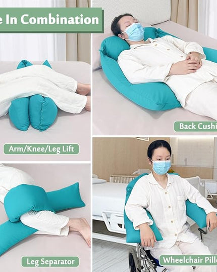 Mybow Bed Sore Turning Wedge Multi Positioning Pillows for After Surgery Bedridden Medical Wedges Bed Sore Prevention Pressure Ulcer Cushion Body Support Pillow Side Sleeping Wedge - LeafyLoom