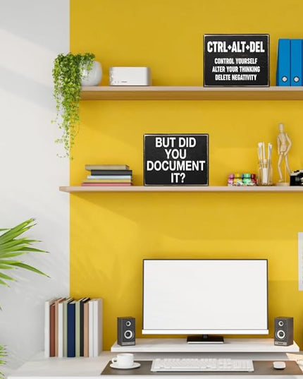 Creoate Home Office Desk Black Decor - Inspirational Farmhouse Wooden Box Sign - Cubicle Decor or Desk Decor for Women - Cute Desk Accessories - Encouragement Gifts - LeafyLoom