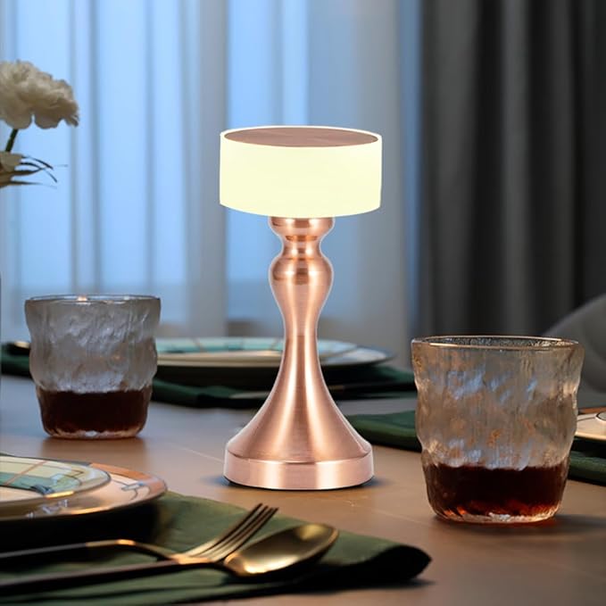 Portable LED Desk Lamp - 3-Color Touch Control,3-Levels Brightness,Rechargeable Battery,Ideal Bedside Lamp for Nightstand,Bedroom, Living Room - LeafyLoom