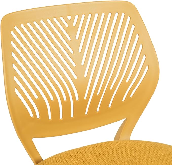 FurnitureR Writing Task Chair for Teens Boys Girls 360 Rolling Wheels Fabric Soft Pad Seat Breathable Backrest, Height Adjustable Liftup 29.5"-34.3", Lime Yellow - LeafyLoom