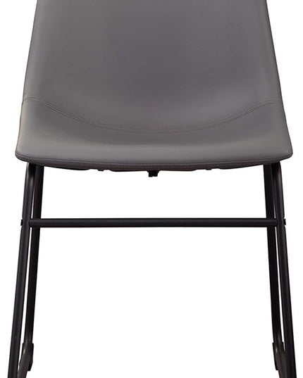 Signature Design by Ashley Centiar Urban Industrial 19" Faux Leather Bucket Dining Chair, 2 Count, Gray - LeafyLoom