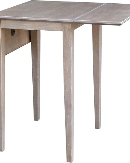 International Concepts Small Dropleaf Table, Washed Gray Taupe - LeafyLoom