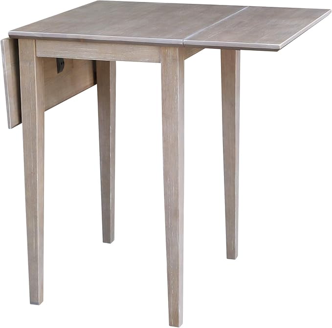 International Concepts Small Dropleaf Table, Washed Gray Taupe - LeafyLoom