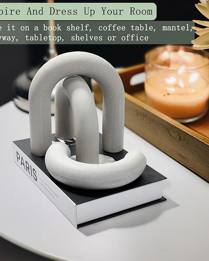 3Pcs Wood Arch Decor Accents - Decorative Home Table Arch, Modern Boho Minimalist Coffee Table Bookshelf Living Room Entryway Aesthetic Decorations Objects - LeafyLoom