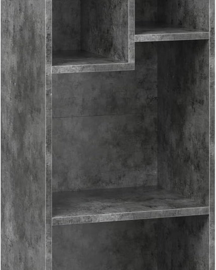 VECELO Small Bookshelf, 4 Cube Slim Bookcase, Fits Tallest Hardcovers, Horizontal Available, Modern Floor Standing Unit, Each Shelf Hold Up to 66 LBS, Modern Gray - LeafyLoom