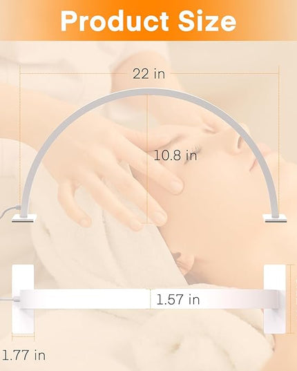 Half Moon Light for Nail Desk, Lash Light Led Nail Tech Lamp Half Moon Light Table Lamp Desk Lamp for Nail Lash Eyelash Extension Tattoo Eyebrows LED Table Lamp Desk Lamp（White） - LeafyLoom