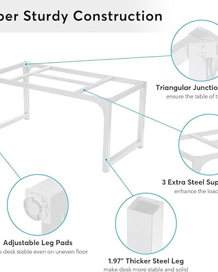 Tribesigns Modern Computer Desk, 78.7 x 39.4 inch X Large Executive Office Desk Computer Table Study Writing Desk Workstation for Home Office,White - LeafyLoom