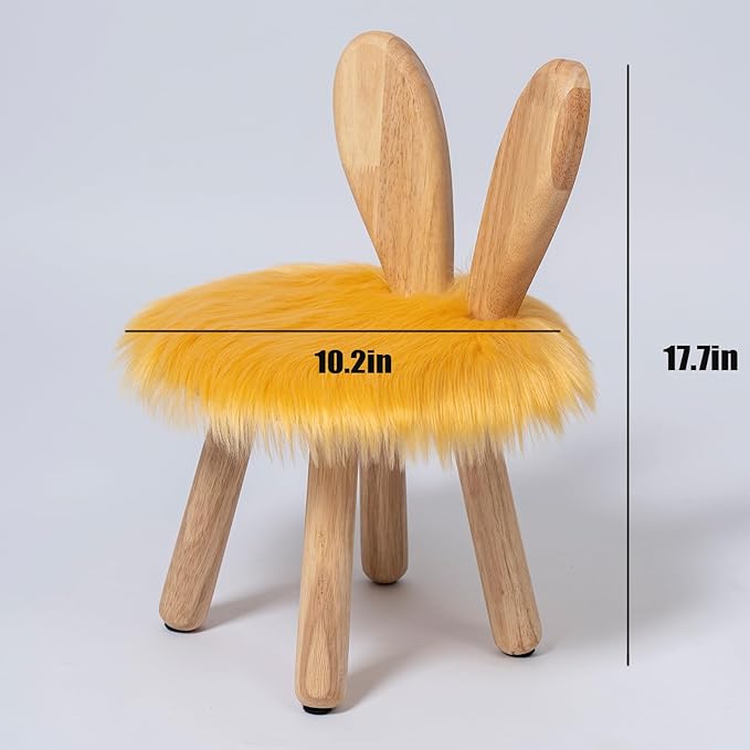 Wooden Toddler Chair Rabbit Stool Suitable for A Variety of Color Rest Stool for Any Room Decoration Game Room Cute Chair - LeafyLoom