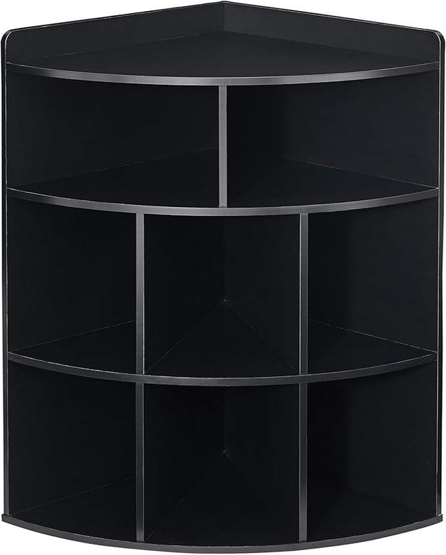 Vecelo 3-Tier Corner Cabinet with 8 Cubbies, Wooden Cube Storage Organizer, Modern Corner Bookshelf Units for Bedroom, Living Room, Study Room, Black - LeafyLoom